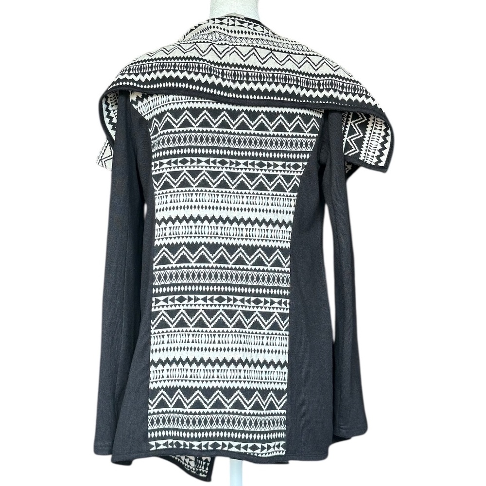 GB Black and White Aztec Print Cardigan Blazer Sz‎ S - Picture 3 of 5